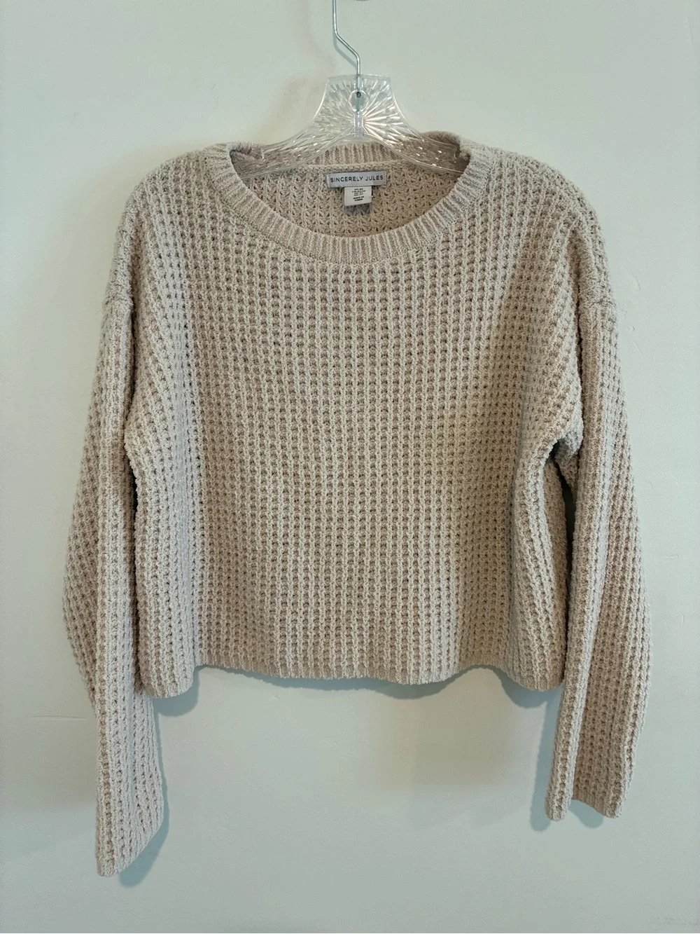 Sincerly Jules Beige Waffle-Knit Lounge Set - Top & Shorts